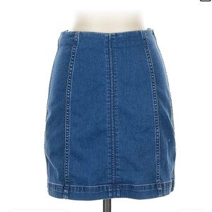 Free People Blue Mini Pencil Skirt